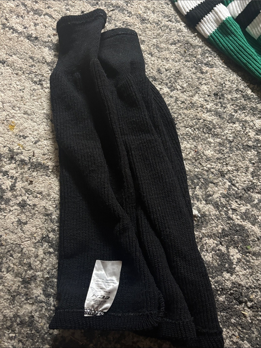 CCM Black Ribbed Knit Sock